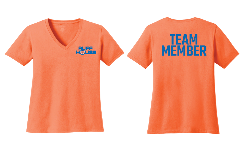 Team Member Perfect Blend  50/50 cotton/polyester Ladies V neck T shirt
